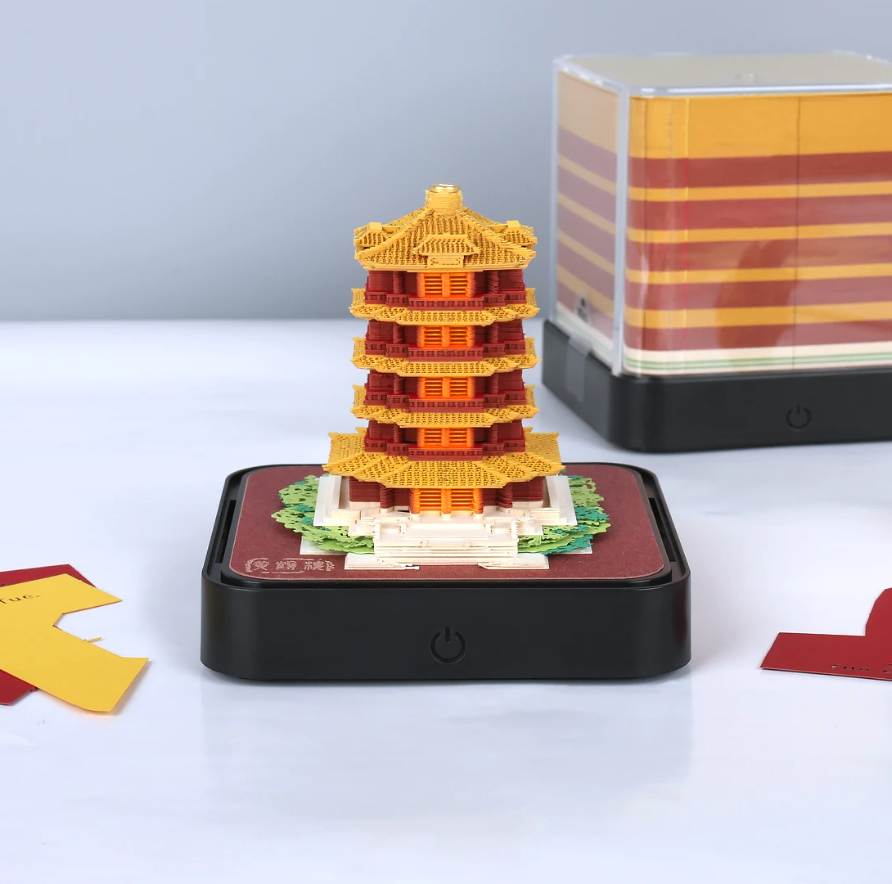 3D Pagoda Temple Calendar 2025 with Magic Light