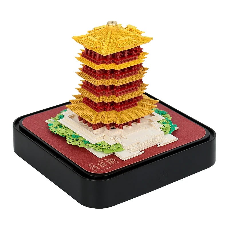 3D Pagoda Temple Calendar 2025 with Magic Light